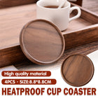 4Pcs Wooden Creative Heat Resistant Coaster Set Table Mat For Coffee Tea Desk