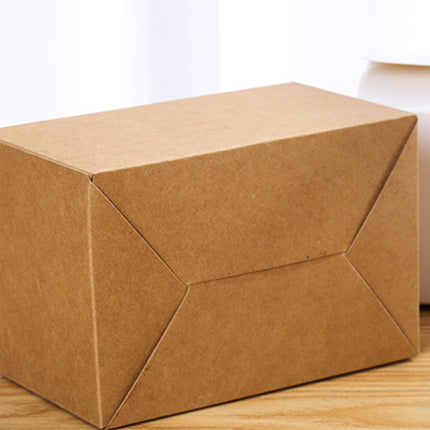 50PCS Foldable Gift Paper Boxes 15x10x8.5cm Khaki White for Party Wedding Use
