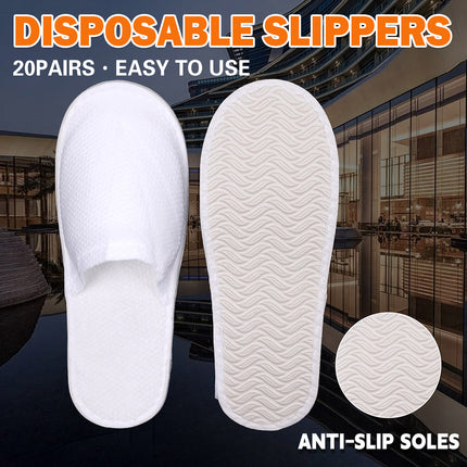 20 Pairs Disposable Non Slip Slippers Brushed Plush Bottom Soft Sole Comfort