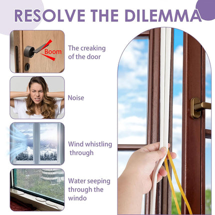 Door Window Sealing Strip 5/10m Windproof Soundproof Insect Prevention Durable