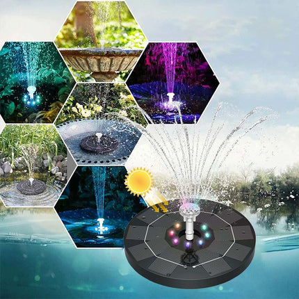 Solar Fountain Bird Bath Fountain Waterproof Auto-On for Outdoor Decoration