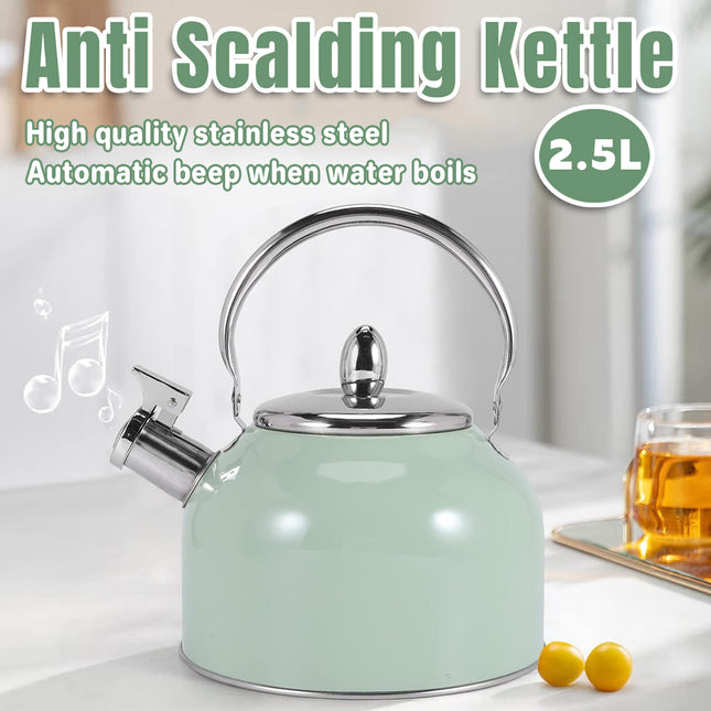 Stainless Steel Kettle 2.5L Household Water Boiler Anti Scalding Tea Pot Durable