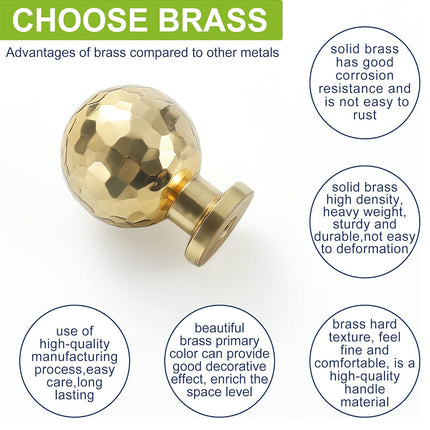 Gold Hammer Ball Handle Knob Closet Door Pull Drawer Handle Wardrobe Hardware