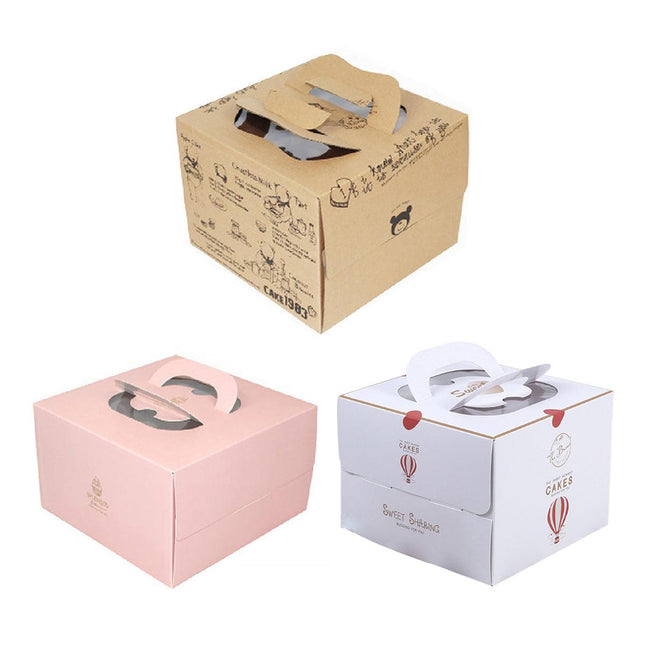 6/8 Inch Birthday Cake Boxs Set Ideal for Cake Transport and Presentation
