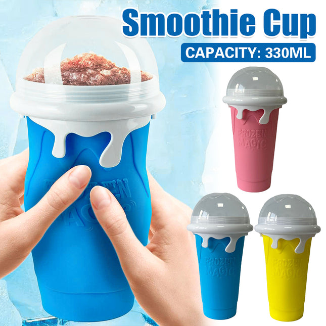 Portable Silicone Smoothie Cup 330ml Leak-Proof Reusable Outdoor Home Office Use