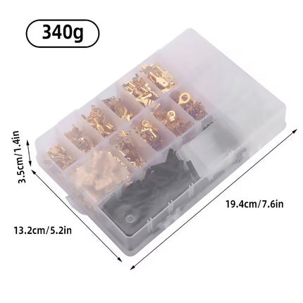 1050PCS Heat Shrink Butt Connectors Wire Terminals Insulated Crimp Ring Fork Set