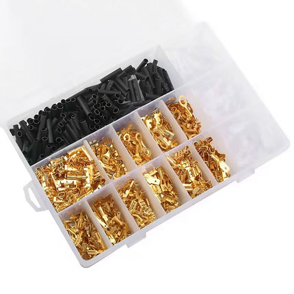 1050PCS Heat Shrink Butt Connectors Wire Terminals Insulated Crimp Ring Fork Set