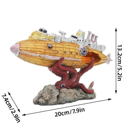 Octopus Submarine Fish Tank Decoration Landscape Aquarium Ornament Home Décor