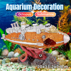 Octopus Submarine Fish Tank Decoration Landscape Aquarium Ornament Home Décor