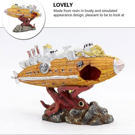 Octopus Submarine Fish Tank Decoration Landscape Aquarium Ornament Home Décor