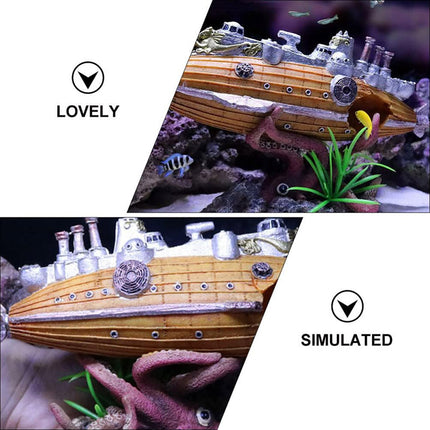 Octopus Submarine Fish Tank Decoration Landscape Aquarium Ornament Home Décor
