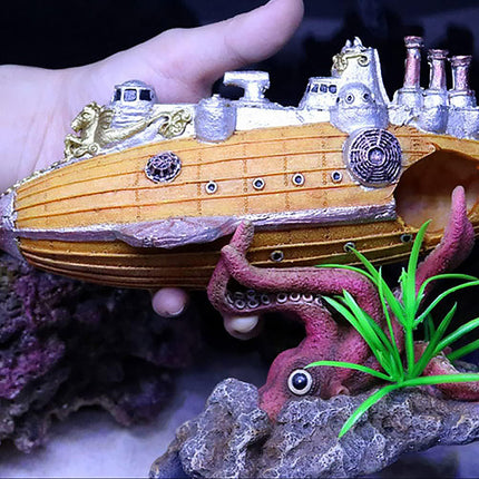 Octopus Submarine Fish Tank Decoration Landscape Aquarium Ornament Home Décor