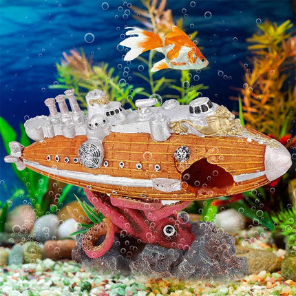 Octopus Submarine Fish Tank Decoration Landscape Aquarium Ornament Home Décor