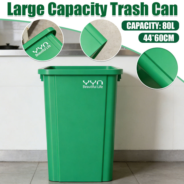 80L Trash Can Dustbin Large Capacity Easy to Use Durable for Indoor Outdoor Use