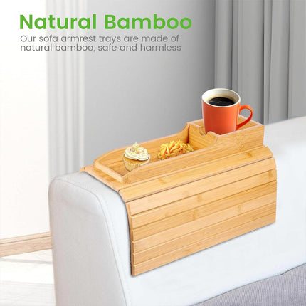 Removable Sofa Armrest Tray Storage Organizer for Couch Side Table Cup Holder
