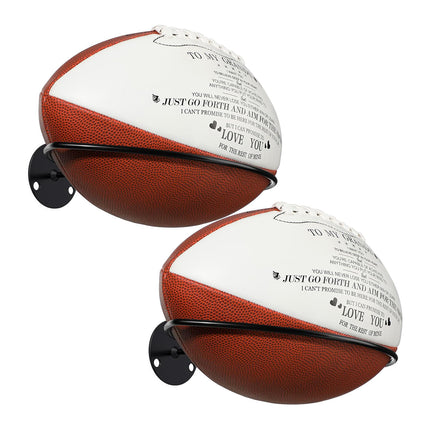 Wall Mounted Football Display Rack Metal Sports Holder for Rugby Soccer Ball Use