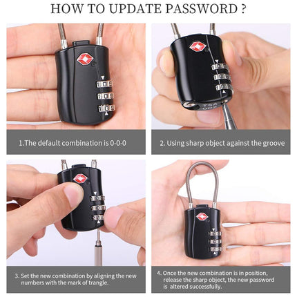 Zinc Alloy Combination Lock Anti-Theft For Luggage Cabinet Drawer Suitcase