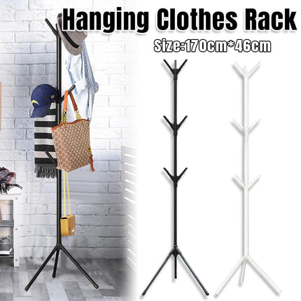 6Hooks Coat Stand Rack Clothes Hanger Hat Tree Jacket Umbrella Storage Organizer