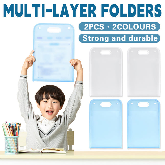 2PCS 13 Pocket A4 File Storage Bag Large Capacity Organizer Durable Documents