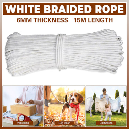 White Braided Rope Nylon Core Spun Rope Wear Resistant Binding Umbrella Rope