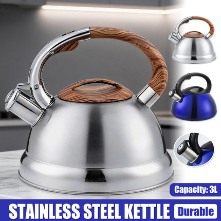 Stainless Steel Whistling Kettle Induction Heat Resistant Handle Home Tea Pot