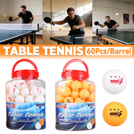 60Pcs Bucket High Bounce Durable Table Tennis Balls Training Comp Table Tennis