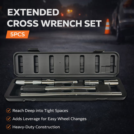 Extended Cross Wrench Tire Screwdriver Heavy Duty Automotive Lug Nut Removal