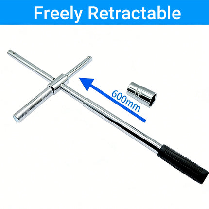 Extended Cross Wrench Tire Screwdriver Heavy Duty Automotive Lug Nut Removal
