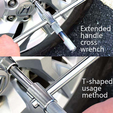 Extended Cross Wrench Tire Screwdriver Heavy Duty Automotive Lug Nut Removal