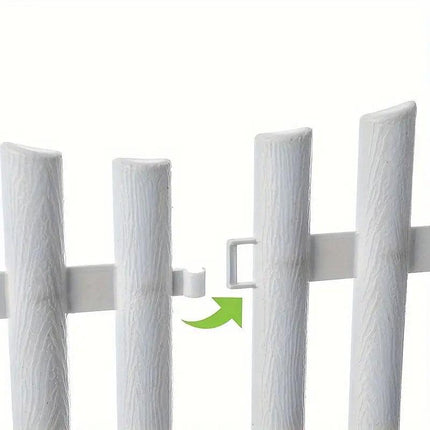 12pcs White Plastic Garden Fence Decorative Outdoor Landscaping Edging Barrier
