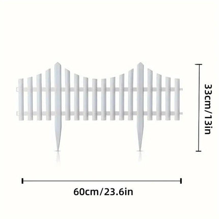 12pcs White Plastic Garden Fence Decorative Outdoor Landscaping Edging Barrier