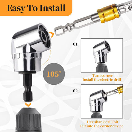 Socket Adapter Set Hex Shank to 1/4in 3/8in 1/2in Impact Driver Drill 3pcs