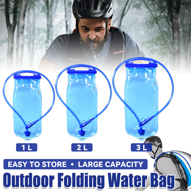 Collapsible Water Bag PEVA 1L 2L 3L Foldable Hiking Camping Drinking Tube