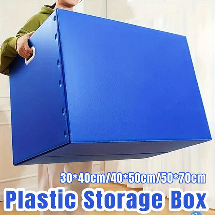 Large Capacity Waterproof Plastic Storage Box Foldable Moving Organizer Durable