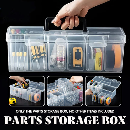 Small Parts Screw Storage Box Transparent Organizer Portable Hardware Toolbox
