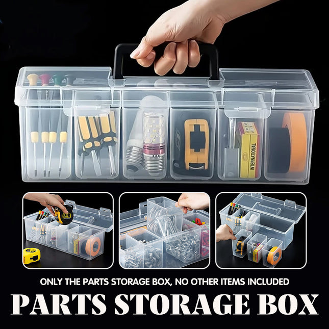 Small Parts Screw Storage Box Transparent Organizer Portable Hardware Toolbox