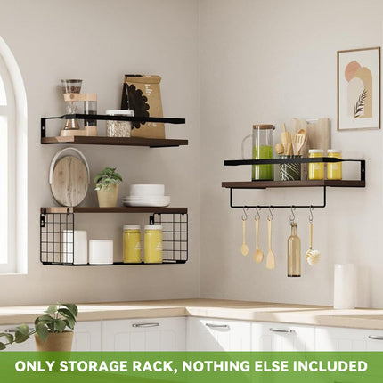 3 PCS Multi Functional Wall Mounted Storage Shelf Space Saving Home Decor