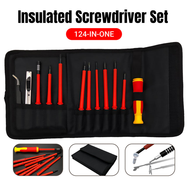 124 in 1 Insulated Screwdriver Set Professional Hand Tool Kit Home Repair Use