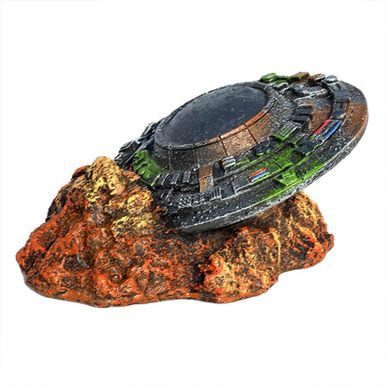 Fish Tank Aquarium Landscaping Creative Ornaments Wreckage Sci-fi UFO Space-time
