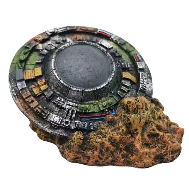 Fish Tank Aquarium Landscaping Creative Ornaments Wreckage Sci-fi UFO Space-time