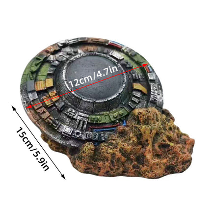 Fish Tank Aquarium Landscaping Creative Ornaments Wreckage Sci-fi UFO Space-time