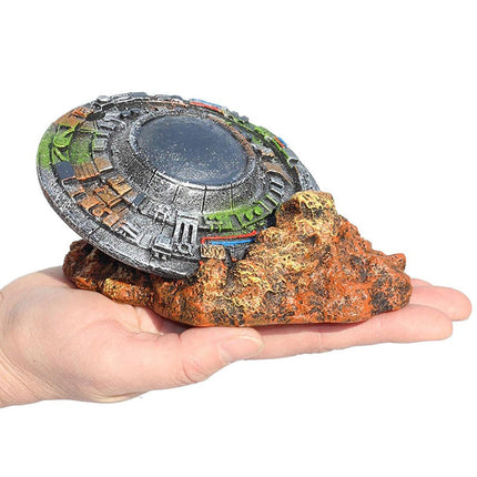 Fish Tank Aquarium Landscaping Creative Ornaments Wreckage Sci-fi UFO Space-time