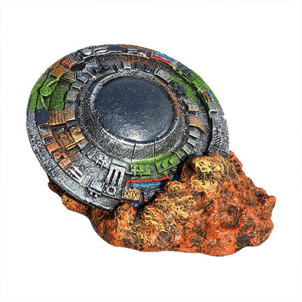 Fish Tank Aquarium Landscaping Creative Ornaments Wreckage Sci-fi UFO Space-time