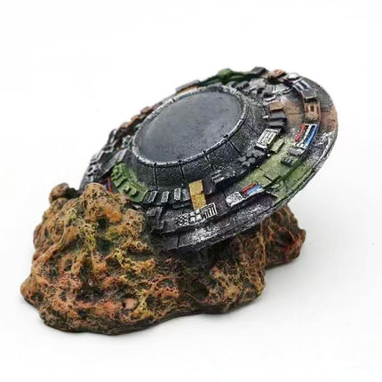 Fish Tank Aquarium Landscaping Creative Ornaments Wreckage Sci-fi UFO Space-time