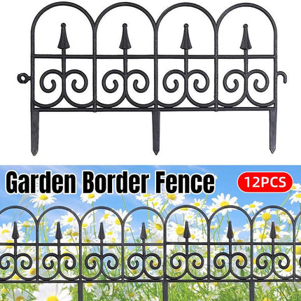 12pcs Outdoor Plastic Garden Fence Decorative Hedge Fence for Patio Landscaping