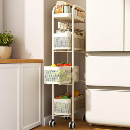 Multi Shelf Bathroom Storage Trolley Organizer with Pull Out Drawer Unit Stand