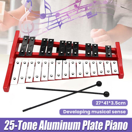 25-Tone Aluminum Plate Xylophone Hand-Strike Kids Music Learning Early Education