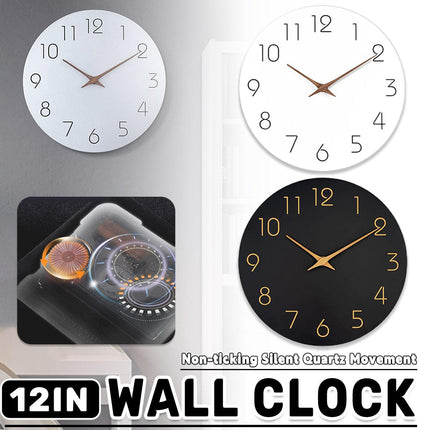 12 Inch Digital Wall Clock Simple Hanging Watch for Living Room Home Decoration