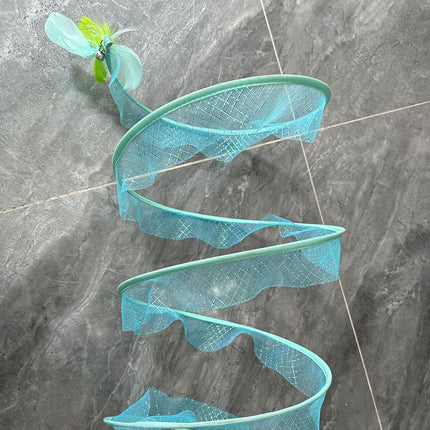 Cat Tunnel Toy Set Collapsible Cat Tube with Teaser Wand Feather Toy Indoor Play