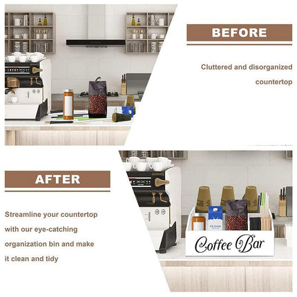Wooden Coffee Capsule Storage Box Desktop Tea Bag Rack Organizer for Counter